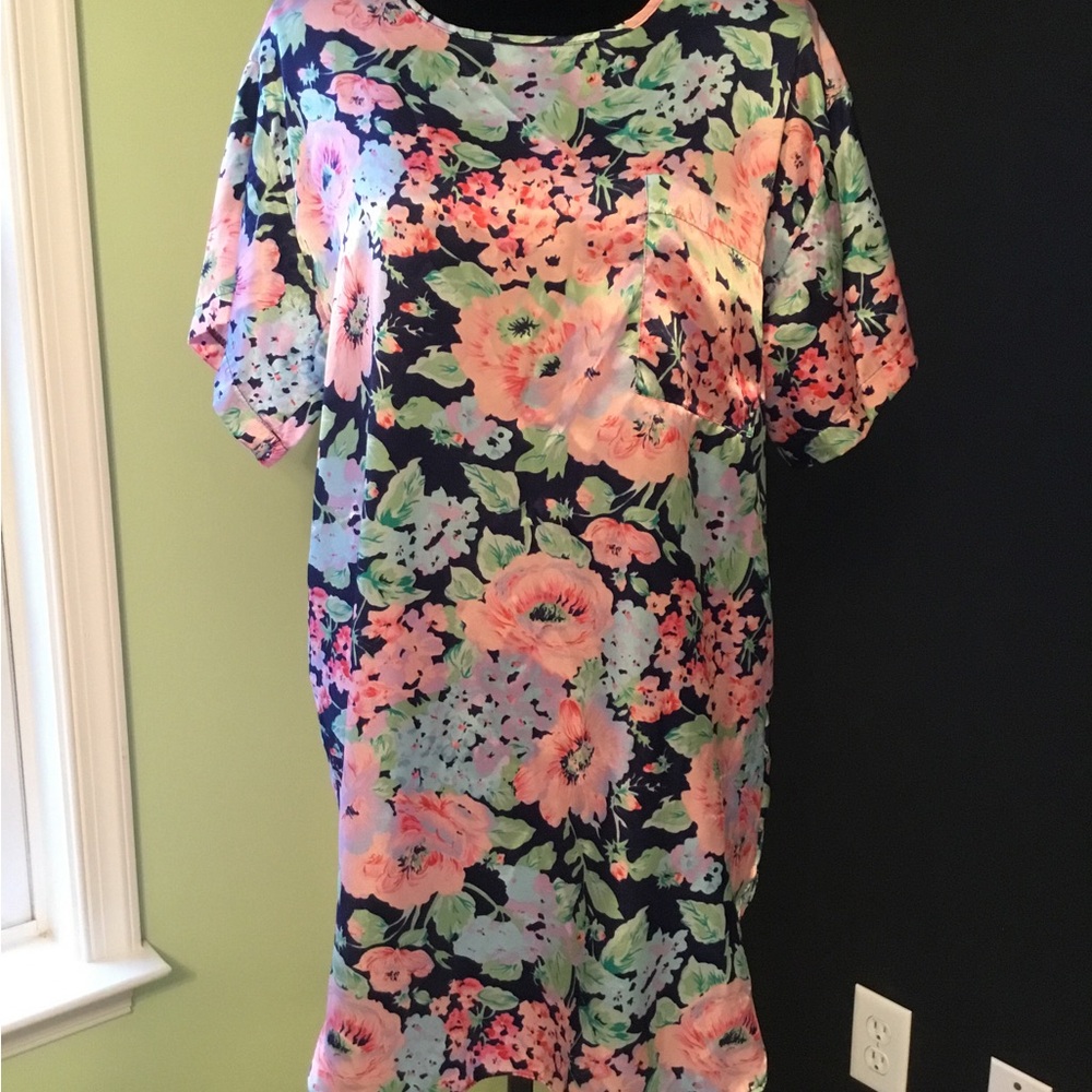 Satin Floral Lingerie Gown